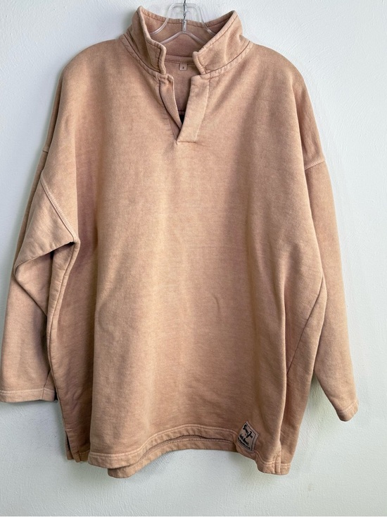 Sloppy Joe Tops - SLOPPY JOE UK Collar 02 Sweatshirt Beige Tan Size 3 L Oversized Relaxed Organic